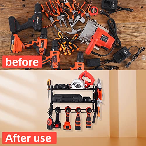 Qicho Tool Organizer Holder Wall Shelf- Power Drill Storage Rack Heavy Duty Tool Box Organizers And Storage #TOP4