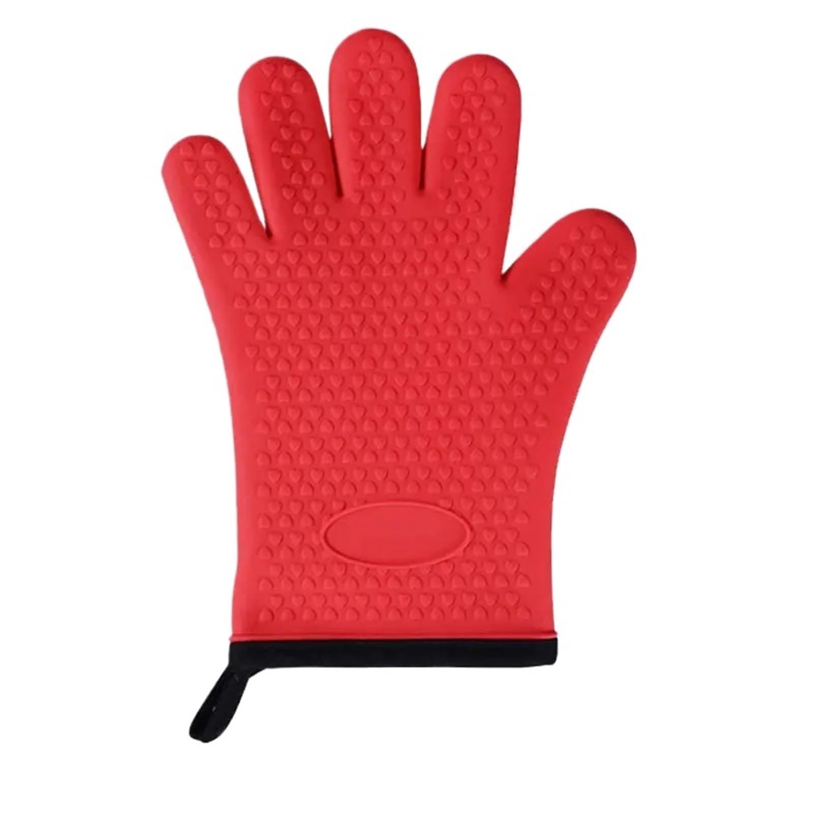 Oven Gloves 1PC Silicone Oven Gloves Microwave Baking Kitchen Anti-scald Anti-slip BBQ Pot Holder Mitt for Your Kitchen(Red)