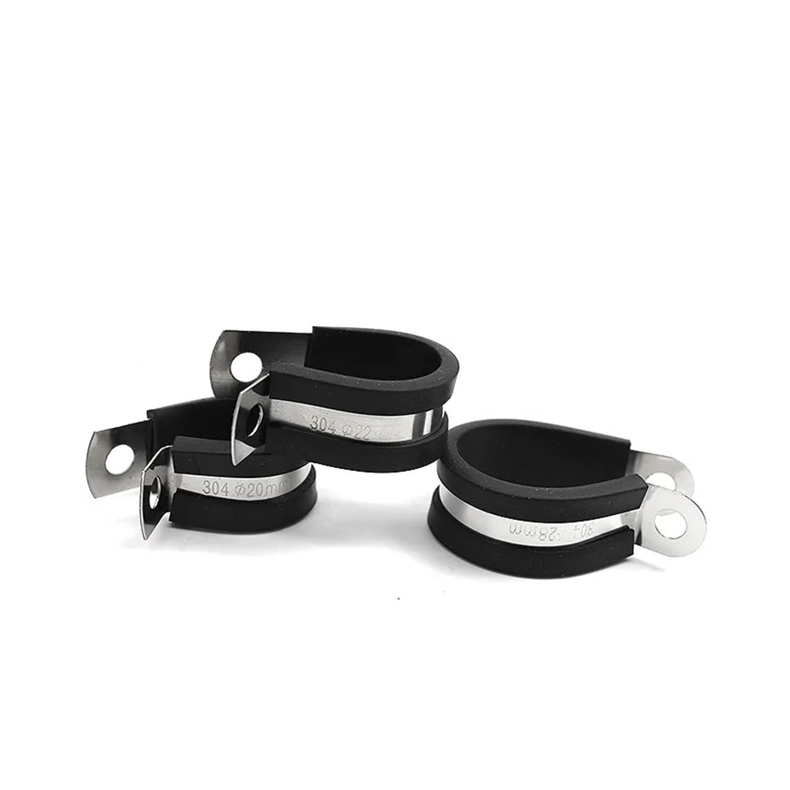 Knbhgujmd One Color P-Clips Metal Wire Cable Conduit Clamps, 2 Pcs 6-55Mm 304 Stainless Steel Rubber Lined P Clips Cable Mounting Hose Pipe Clamp(14Mm 2Pcs)