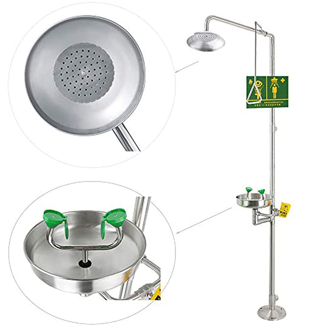 Station De Douche Et De Lavage Oculaire Combinée, Station De Douche Et De Lavage Oculaire d'urgence Murale en Acier Inoxydable avec Bassin en Abs