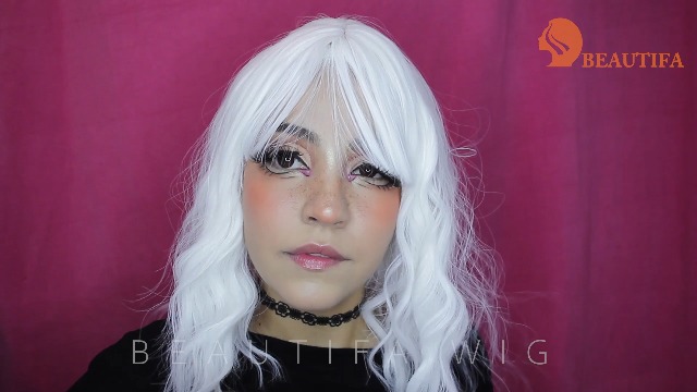 ReFa PERFECT BANGS ホワイト Amazon.com : BEAUTIFA White Wig with Bangs for Women 14 Inch