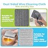 AIDEA Non Scratch Wire Dishcloth 24PK, Upgraded Wire Dishwashing Rag for Kitchen, Dual Sided, Dish Cloths for Washing Dishes, Cleaning Pads Steel Scrubber for Cookware, Sinks, Stove Tops, 7"×8" Grey #2