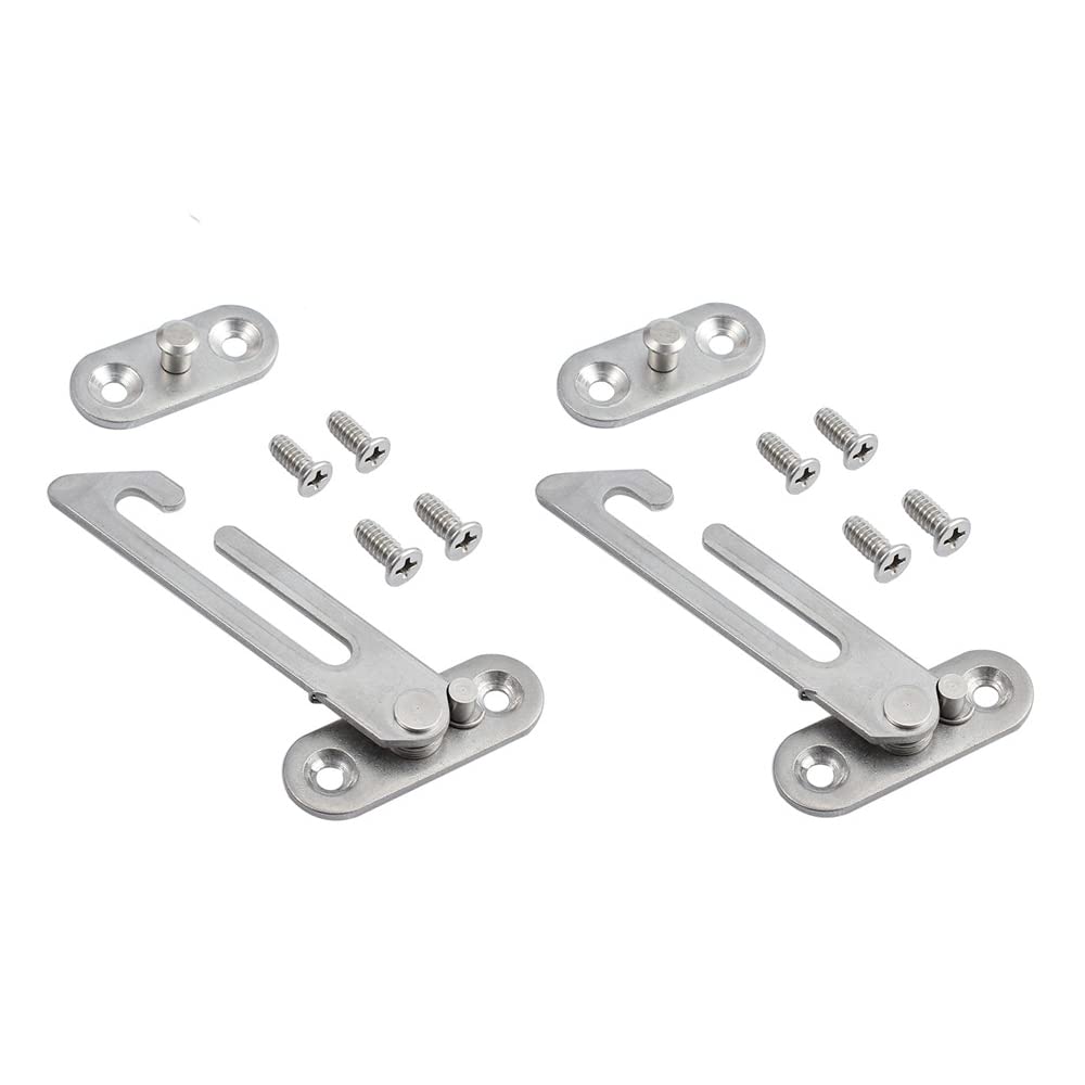 2 Pcs Window Restrictor Catch Locks, Stainless Steel Child Safety Window Restrictor Hook, Child Restrictor Security Locks for UPVC Windows (Left Handed)