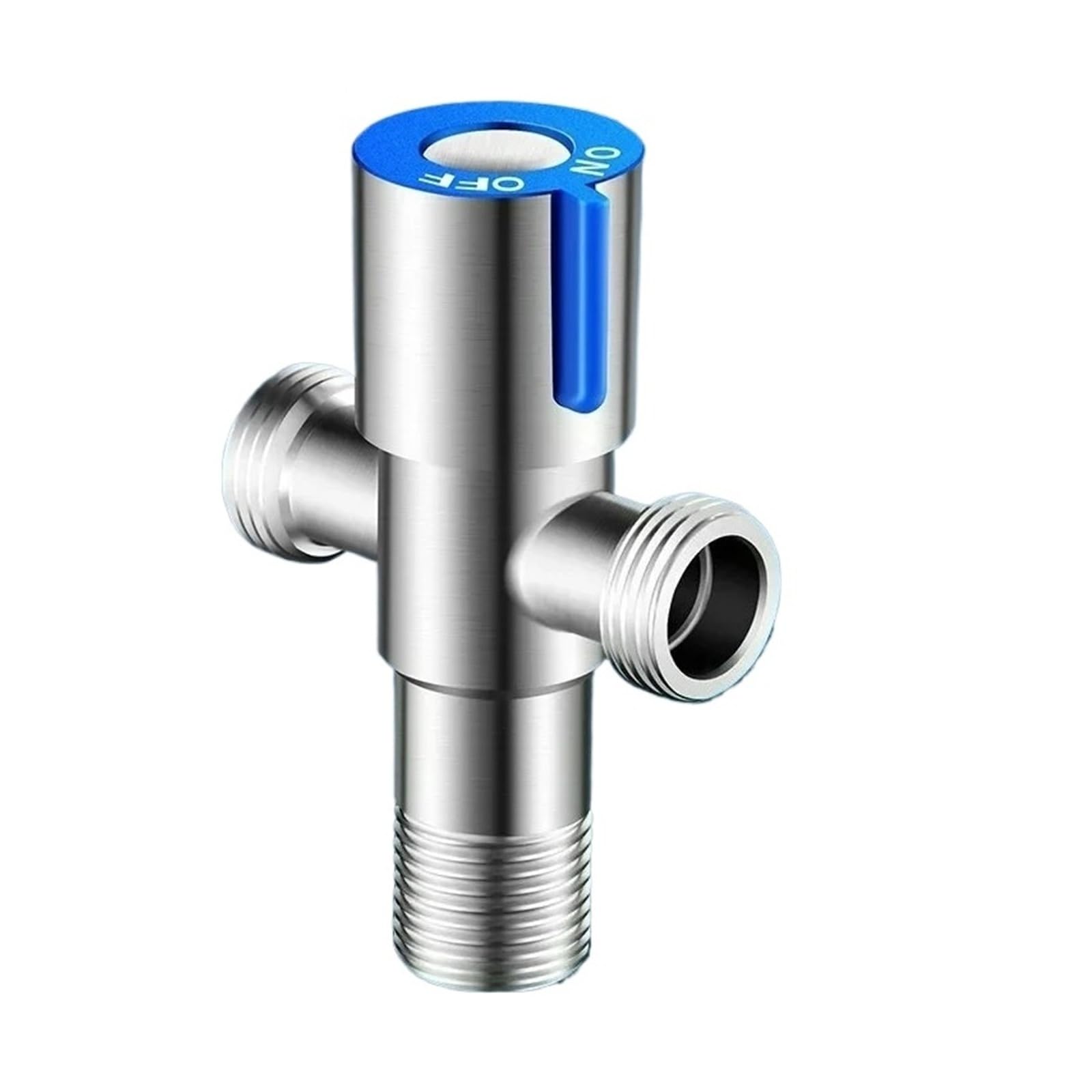Bvhisehp Blue 2Hole G1/2 Stainless Steel Angle Valve Hot Cold Water Thread Stop Valve For Toilet Basin Water Heater(Blue 2Hole)