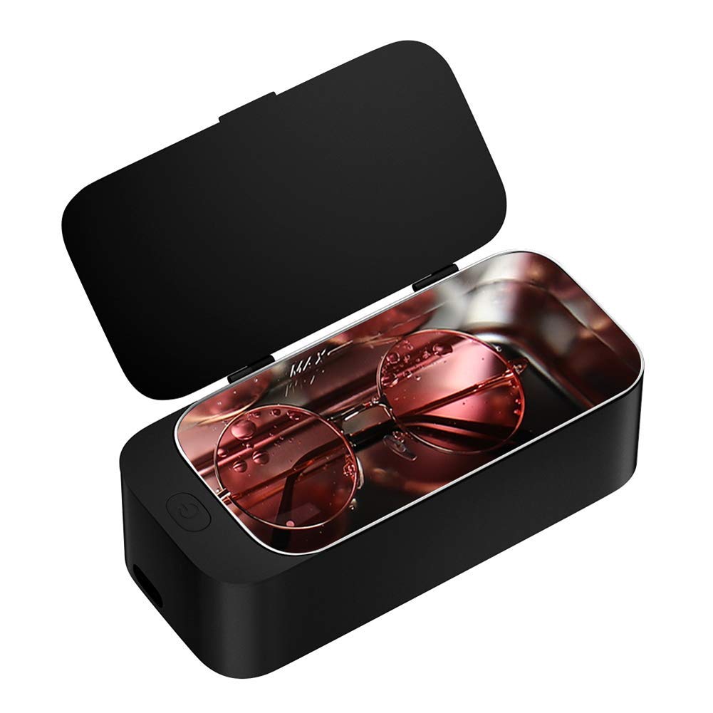 GHJrtHFJ Eyewear cleaners, Ultrasonic Cleaner, Jewelry Glasses Circuit Board Cleaning Machine, for Watches Razors Box(Black)