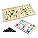 Gobesty Juego de Hockey Mesa, Juego de Hockey de Madera, 2 in 1 Hockey de Mesa Portatil, Juegos de Tablero de Catapulta, Juego de Hockey Discos para Niños, Adultos, Padre-Hijo Interactivo