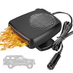 Calentador portátil para automóvil de 12 V 150 W, descongelador 2 en 1 y circulador de aire con giro de 360° para todos los vehículos, camiones, SUV (enchufe para encendedor de cigarrillos)