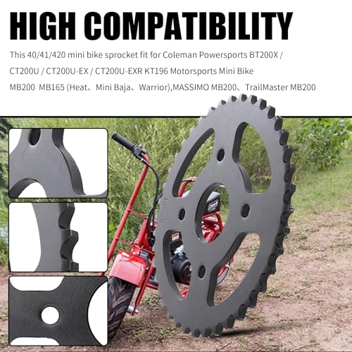 Image of 40 /41 /420 Chain Sprocket 40T Tooth Mini Bike Sprocket 40mm bore fit for Coleman CT200U CT200U-EX BT200X Baja Warrior Minibike TrailMaste Massimo MB165 MB200 Predator 196cc 200cc 212cc