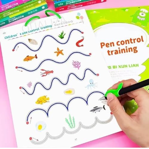 Image of Veemok 64 Pages Magical Tracing Workbook Set, Hand Writing Pen Control Training Book for Learning to Write The Alphabets | Numbers, Preschool Educational Reusable Learning Book for Kids (Pack of 1)