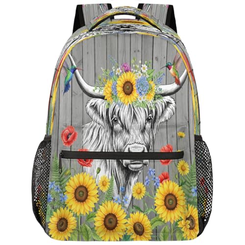 Mochila de viaje ligera de 15.6" con estampado floral resistente para universidad