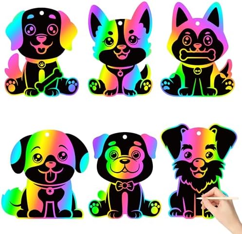 Amazon.com: CY2SIDE Puppy Animal Color Scratch Bookmarks for Kids DIY ...