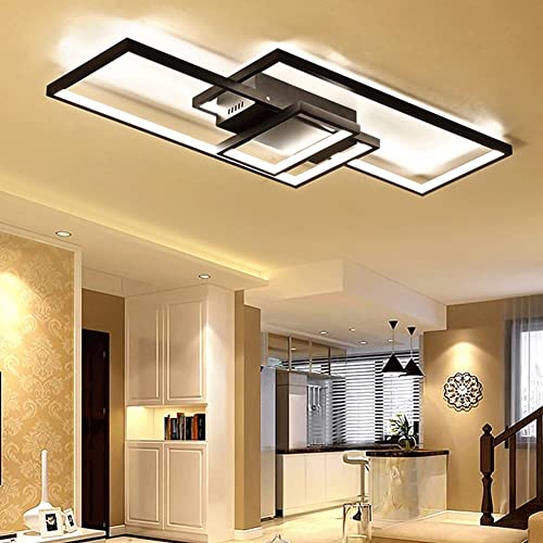 Plafonnier LED rectangle à chasse d'eau en acrylique dimmable pour salle à manger
