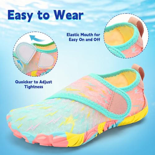 Image of Kids Water Shoes Boys Girls - Wide Toe Box Quick Dry Barefoot Shoes Breathable Non Slip Aqua Athletic Sneakers for Swim Beach Pool Kayak Hiking Sand Walking Travel Essentials (Little Kid /Big Kid)