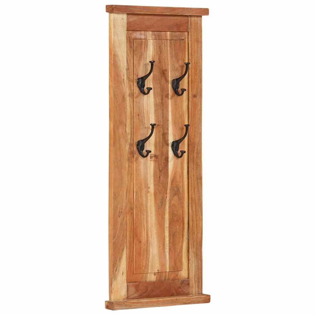 Lot de 2 porte-manteaux muraux en acacia - 38 x 100 cm - Look