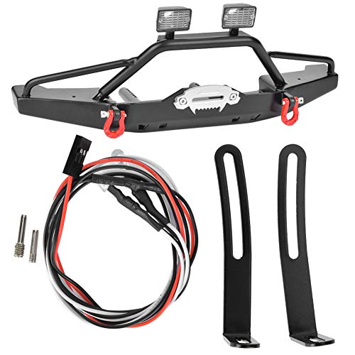 Pare-Chocs Avant en Métal pour SCX10 II 90046 RC avec Phares LED Intégrés Longueur 200 mm