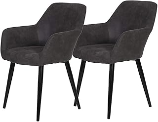 Apollo Roberta I S - Juego de 2 sillas de Comedor (Microfibra), Color Gris