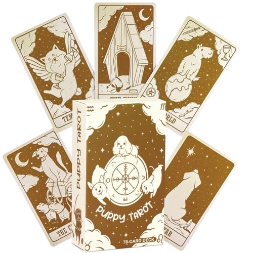 LAJUP 78 Hojas Cartas Tarot Puppy Tarot, Cartas Una Baraja De Tarot Única Para Amantes De Los Perros Y Fanáticos Del Tarot Versión En Inglés