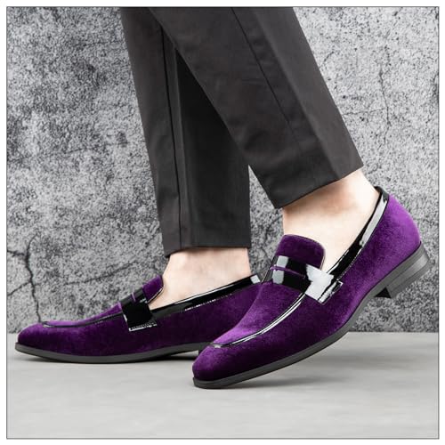 Image of JITAI Mens Velvet Loafers Dress Shoes Loafers for Men Tuxedo Suit Shoes