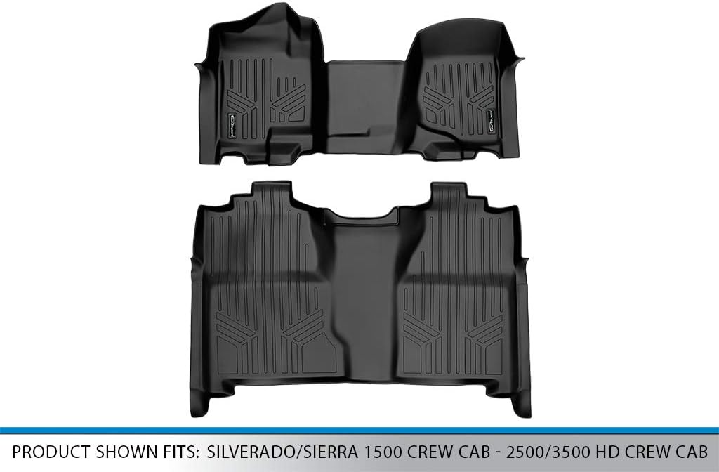 MAXLINER Custom Fit Floor Mats 2 Row Liner Set Compatible with 2007-2013 Chevrolet Silverado 1500 - Image 5