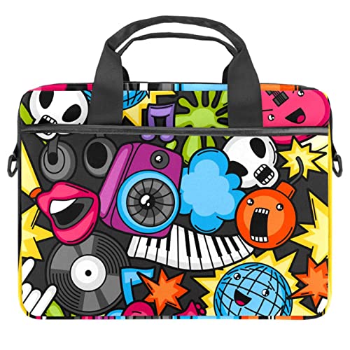 Sac à bandoulière pour ordinateur portable 13 à 14.5 pouces violet motif loup housse PC
