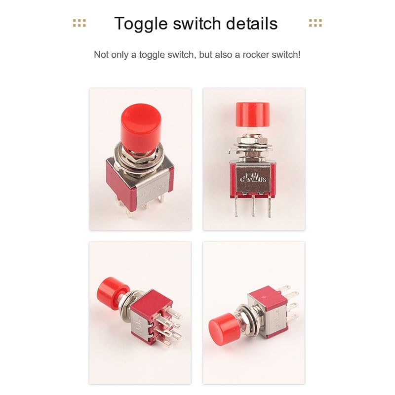 Interrupteur à bascule mini bouton de retour automatique 3 Pin PB102BL