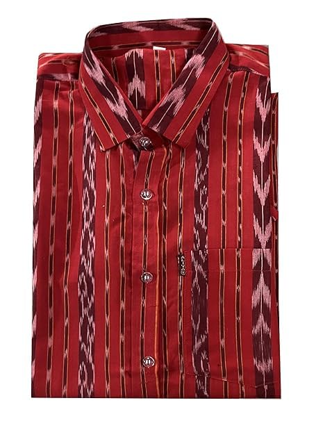 Image of Odisha Handloom 100% Pure Cotton unstitched Sambalpuri Pasapali Shirt fabric for Men /Boys Odisha Traditional kurta Soft & Breathable Natural Cotton fabric