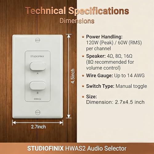 Selector de altavoz de 2 zonas para controlar dos parejas de bafles sin desconectar cables 4