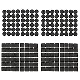 Dylan-EU 192 Stück Anti Rutsch Pad Anti Rutsch Gummi Selbstklebend Schwarz Rund und Quadratisch Möbelgleiter Zum Schutz von Fliesen Laminaten Holzböden und Möbeln 22mm