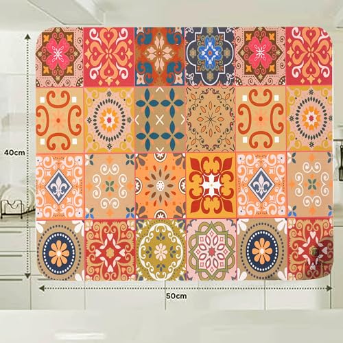 Image of HomeCloud Super Absorbent Dish Drying Mat for Kitchen Counter - Non-Slip, Heat-Resistant Rack Pad - Hides Stains, Ideal 4 Dishes, Coffee Maker, and Kitchen Appliances (Morrocan Rust, 50x40 cm)