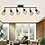 BANGANMA Black Track Lighting Fixtures Ceiling,6-Light Farmhouse Track Lighting with Metal Cage Design – Kitchen Lights Ceiling Mount for Kitchen, Living Room, Dining Room (E26 Base)
