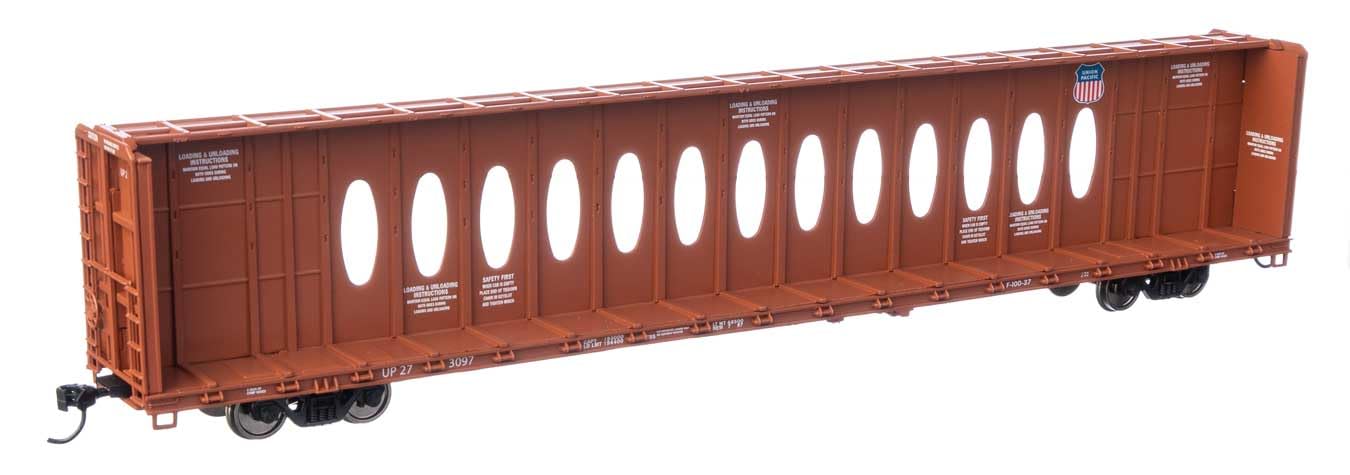 Walthers Mainline 910-50729 HO Scale 72' Centerbeam Flatcar w/Opera Windows - Ready to Run - Union Pacific(R) #273097