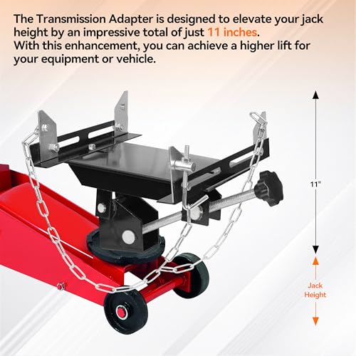 Image of Transmission Jack Adapter for Cars and Trucks, 1100 lbs (0.5 T) Capacity for Gearbox Removal, Dual Functionality for Passenger Cars and Light Trucks