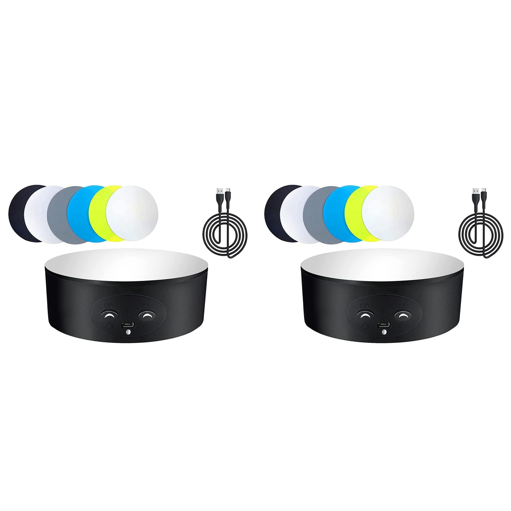 Hndhbfgrt 2X Rotating Display Stand, 360 Degree Automatic Mute Turntable for Photography Display,Figures Collections Display
