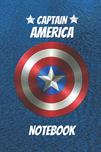 Captain America Notebook: The First Avenger Captain America Notebook, Shield, Blue, Avengers, Marvel, gift for boys girls and marvel fan, blue ... 120 pages, 6'x9' inches, Blank lined Notebook