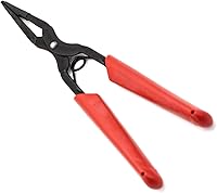 Vista 2 de Alicates de fibra óptica, mango antideslizante de goma resistente al desgaste, alicates de fibra de nariz larga, cabeza de acero de fuerza