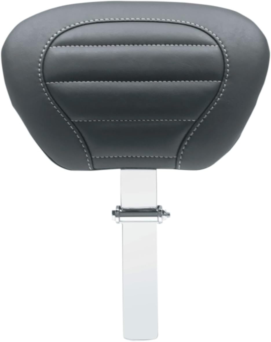 MUSTANG 0822-0493 79012GM Deluxe Touring Removable Driver Backrest - Black W/Gun Metal Stitching