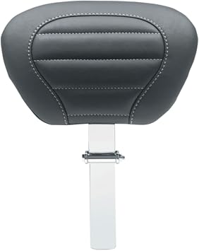 MUSTANG 0822-0493 79012GM Deluxe Touring Removable Driver Backrest - Black W/Gun Metal Stitching