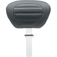 MUSTANG 0822-0493 79012GM Deluxe Touring Removable Driver Backrest - Black W/Gun Metal Stitching