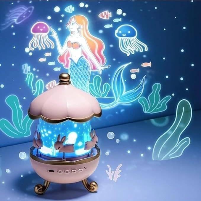 Night Light Rabbit Sky Projector for Kids, USB Operated | 360° Rotating Lamp, 6 Films, 5 Colours, Bedroom & Office Decor, Birthday Gift-image-46