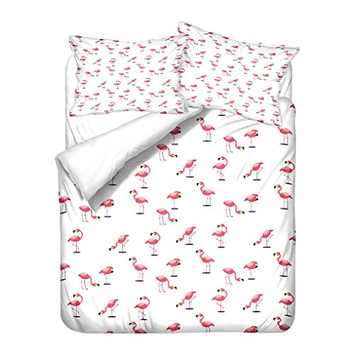 HNHDDZ Funda nórdica Cama 90 cm 3D Flamenco