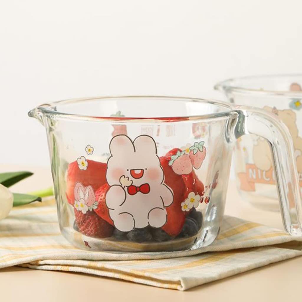 Cuenco de borosilicato Alto, Taza medidora de Vidrio for microondas con báscula, Taza de Desayuno, Cuenco for Hornear, Huevo batido