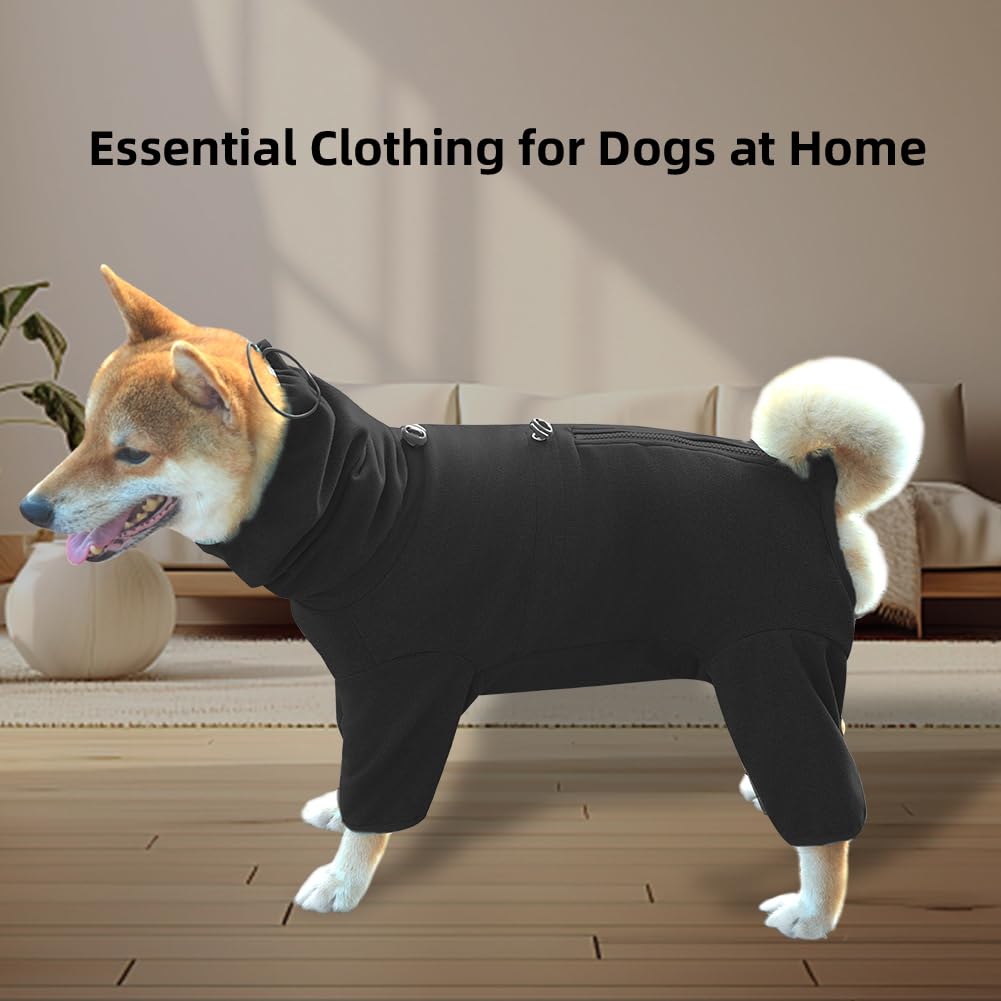 Pigiama per cani di taglia grande, elasticizzato extra large, adatto per adulti, cani di taglia media, tuta per animali domestici a quattro zampe, abbigliamento per animali domestici (nero, 3XL