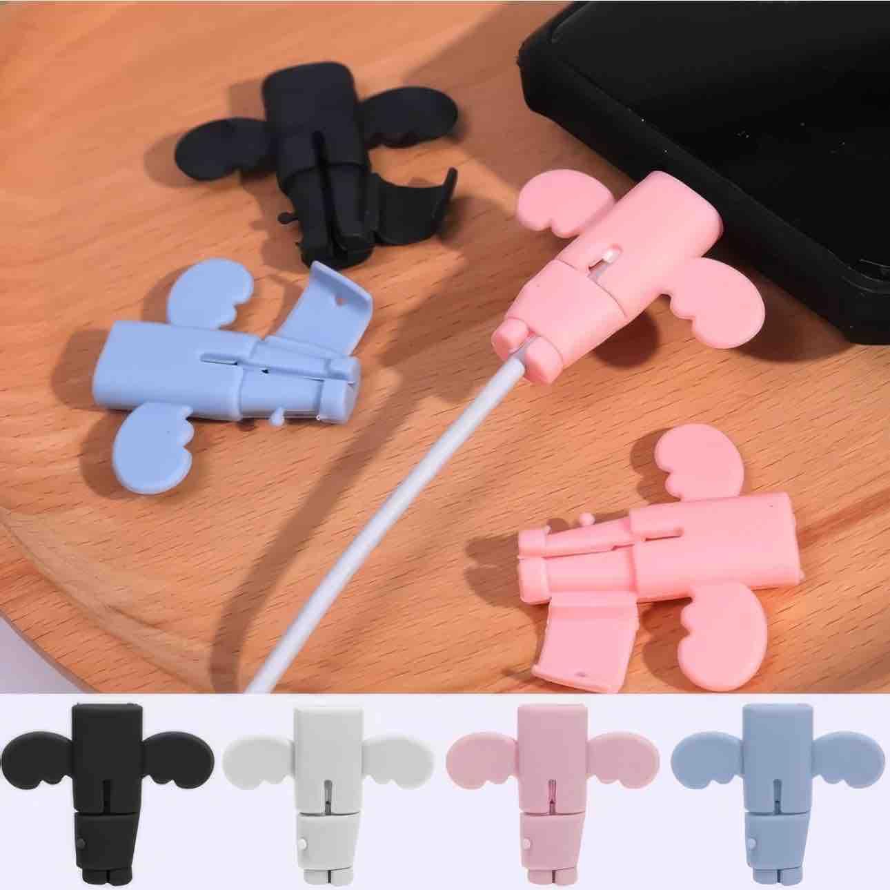 4 Pcs Multicolor Angle Wings Cable Protector for Charging & Cables Charging Cable Protector Type c Power Cord Saver Wire Protection Pack of 4-image-30
