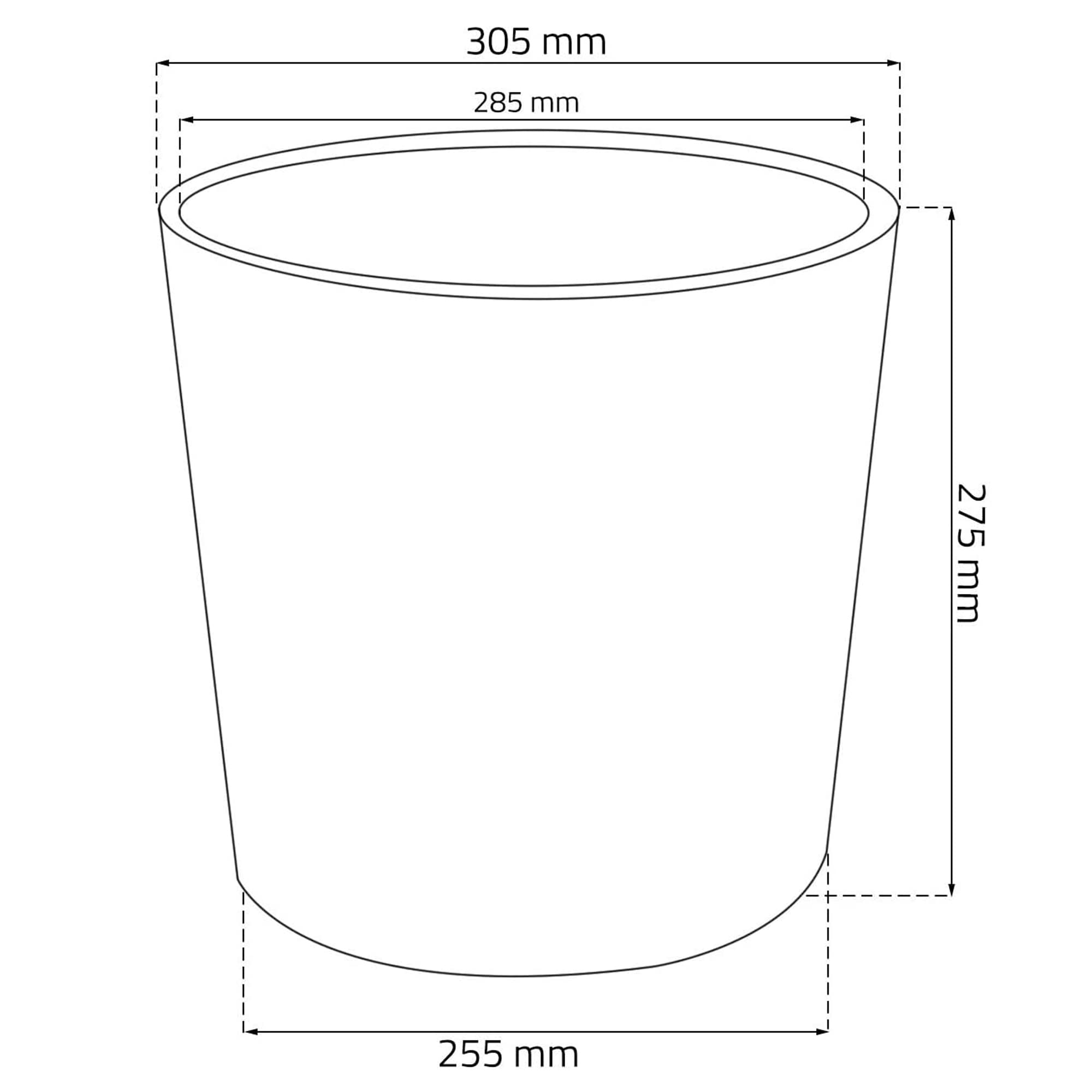 WELL HOME MOBILIARIO & DECORACIÓN Vaso rotondo da 15,3 litri, con serbatoio interno + sistema di irrigazione tempo & tubus