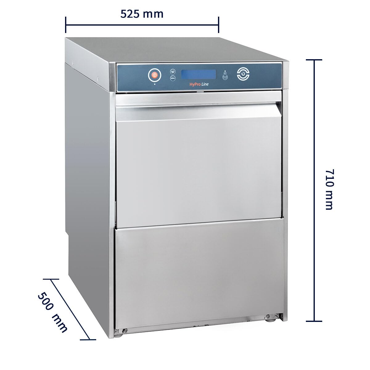 GastroHero HYPRO-GLSM40SL - Lavastoviglie per bicchieri con cestello da 40 x 40 cm, in acciaio inox, dosatore per pulizia e brillantante, pompa di scarico e aumento della pressione, 230 V
