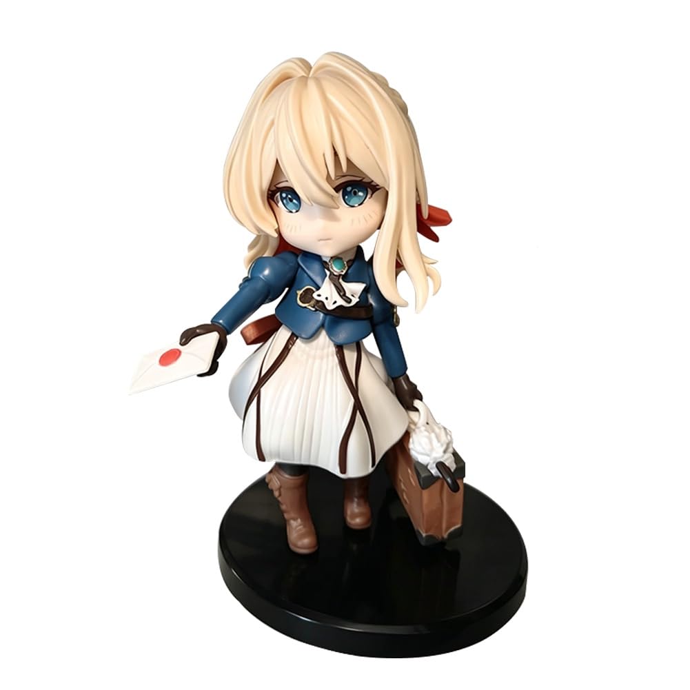 Gooyeh Violet Evergarden Figure Anime Violet Evergarden Action Figure Standing Character Movable PVC Model Desktop Ornament Gift 15cm