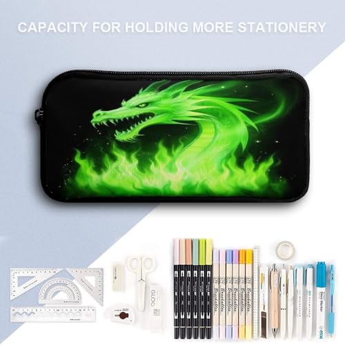 3 Pcs Set Waterproof Black Green Fire Dragon Backpack with Lunch Box Pencil Pouch Set, Backpacks for Travel Accessories4