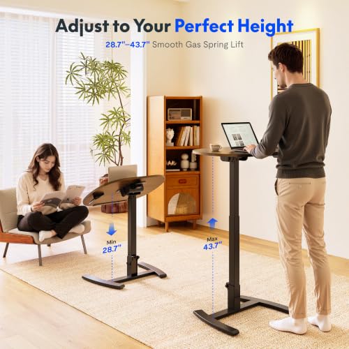 Image of FLEXISPOT Mobile Gas Spring Lift Standing Desk 90 Tilting,Double Folding