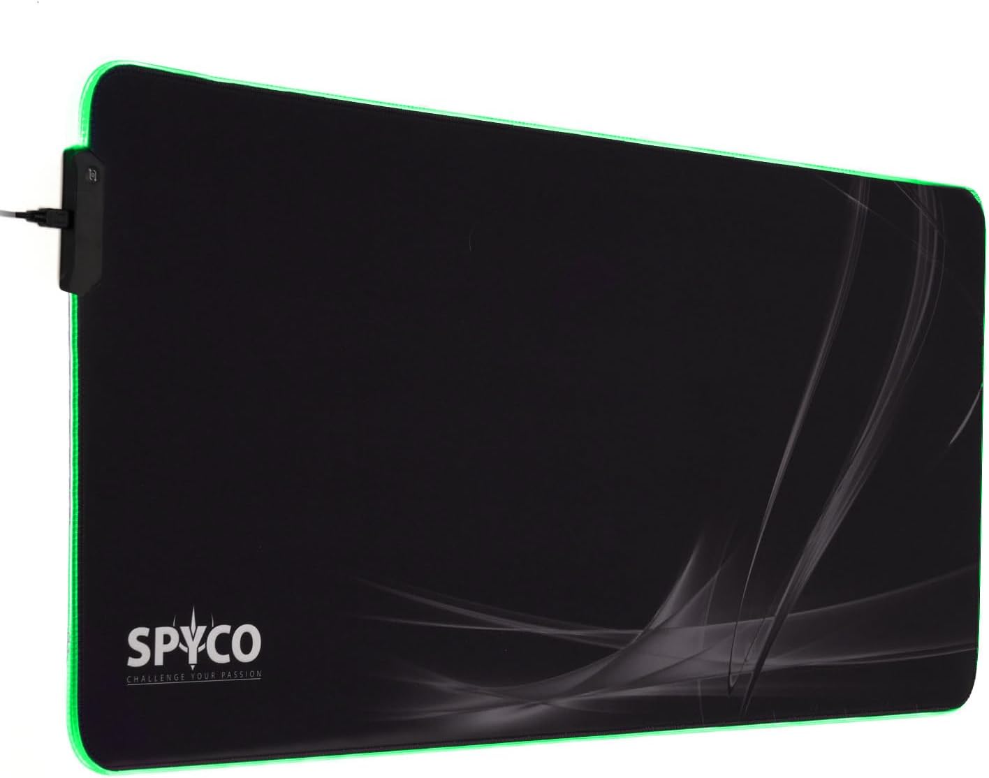 SPYCO Backing PA-142, Gaming Mouse Pad with RGB Lighting, Extra Surface 900mmx400mm, Micro-USB Port, Smooth Rubber Base 3mm, Anti-Slip, Waterproof, Anti-Fraying, Maximum fluidity