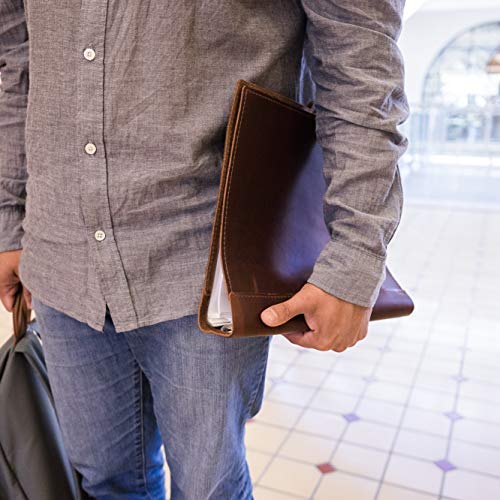 Leather Binder Handmade By Rustico In The Usa, Top-Grain, Professional, Soft, Standard 3 Ring Spine, 1.5 Inch Rings, Organizer, Planner, Store Important Documents #TOP7